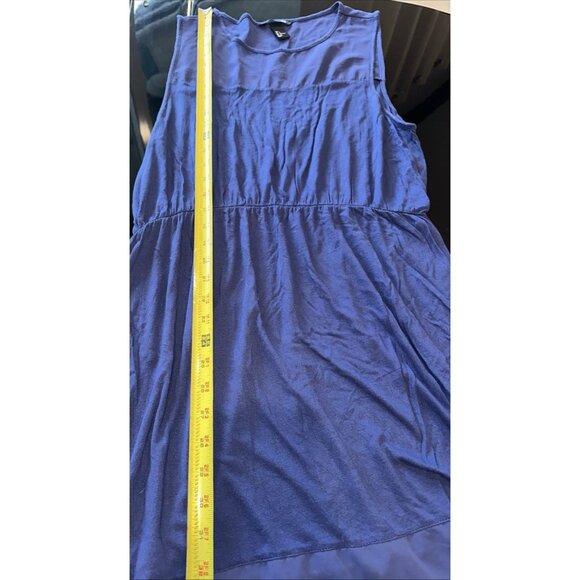 H&M Basic Womens Sleeveless Sheer Panel Blue Dress Size L - Picture 8 of 8